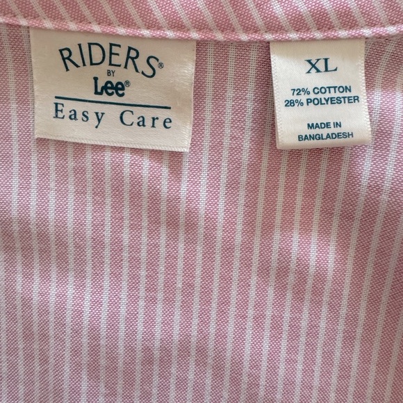 Riders by Lee Easy Care Women’s Pink Long Sleeve Button Front Blouse Size XL - Picture 6 of 10